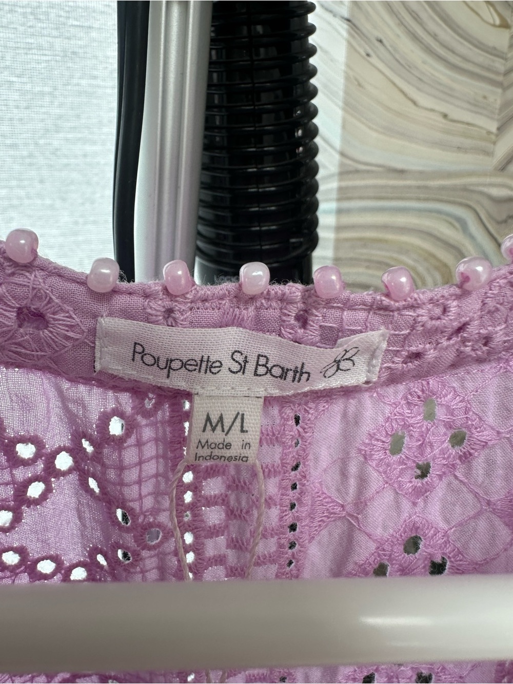 Poupette St. Barth - Aria Lilac Eyelet V-Neck Dress - Picture 10 of 11